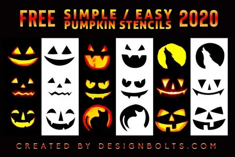10 Free Easiest Pumpkin Carving Stencils 2020 for Kids & Beg