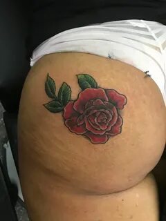 Butt cheek rose tattoo coverup Butt tattoo, Cover up tattoos