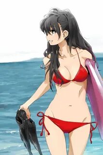 Safebooru - 1girl bikini black eyes black hair breasts cleav