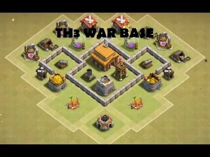 Basic Base Builds - TH3 War Base - YouTube