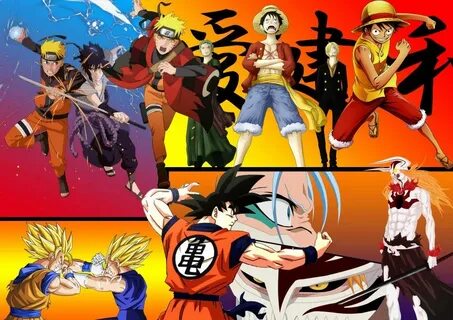 Bleach, DragonBall, Naruto, and OnePiece by heroakemi@devian