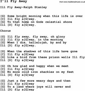 Song I � ll Fly Away, with lyrics for vocal performance and 