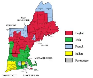 New England ancestry by county (2000) - Vivid Maps England a