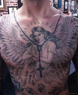Мужские татуировки ангелов (58 фото)