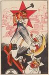 Anti-religious Soviet propaganda. 1940 Religion poster, Prop