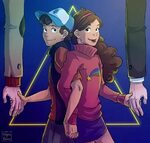 Dipper and Mabel, Stan and Ford Pines - Gravity Falls Gravit