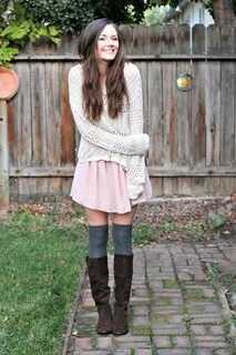 KNEE HIGH SOCKS AND BLUSH SKIRT - Katie Did What Girly outfi