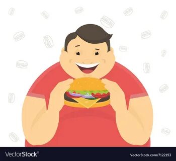 Fat Man Eating a Burger Vector Images (over 440)