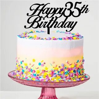 Happy 35th Birthday Cake Topper - PrettyParties