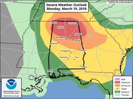 The Latest on the Alabama Severe Weather Threat for This Aft