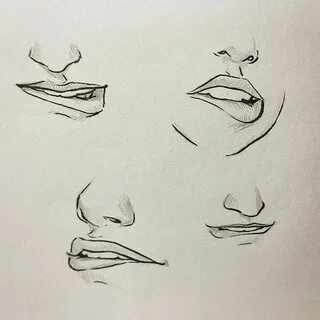 Lip Biting Drawing Reference - Drawing Easy