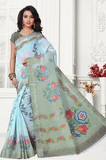 Attractive New Trendy Latest Linen Zari Patta Digital Print 