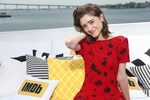 Wallpaper Lovely girl, actress Natalia Dyer in a red dress "
