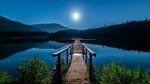 Lake at night under the Moon and stars 🌛 ✨ 👉 Download this w