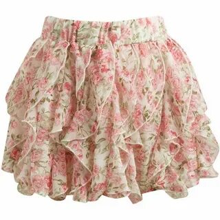 Chiffon Ruffle Mini Skit Frilly skirt, Long chiffon skirt, F