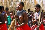 Swaziland Folk Dance - Zulu Reed Dance Zulu women, African b