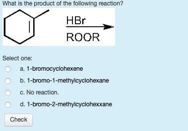 Solved What is the product of the following reaction? HBr Ch