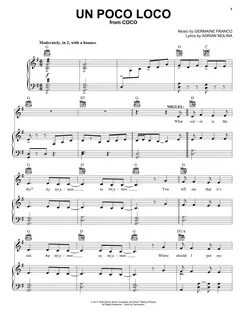 Un Poco Loco (from Coco) Sheet Music Germaine Franco & Adria