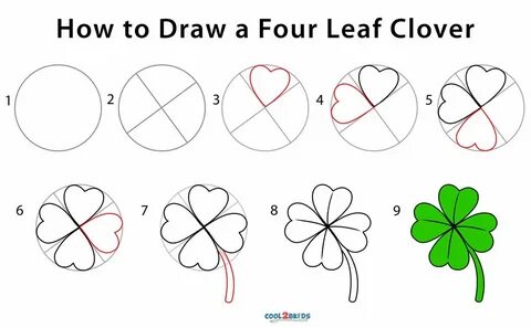 Drawing Four leaf clover drawing, Clover leaf, Clover painti