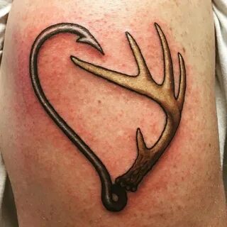 Fishing hook tattoo, Hook tattoos, Antler tattoo