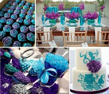 Purple wedding theme, Blue themed wedding, Turquoise wedding