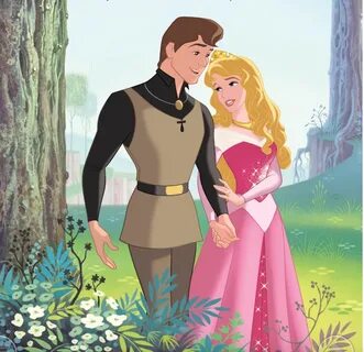 Princess Aurora and Prince Philip walking in the forest Disn