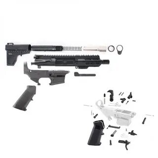 AR 9MM 4.5" Pistol Build Kit with Shockwave Stock Kit & USA 