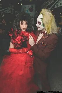 Beatrice and Beetlejuice #cosplay at New York Comic Con 2017