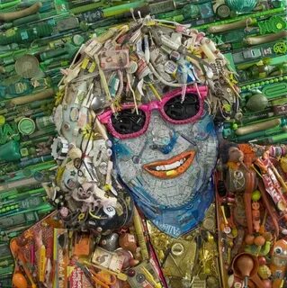 Celebrity JunkDrawers, Mosaic Celebrity Portraits Made From 