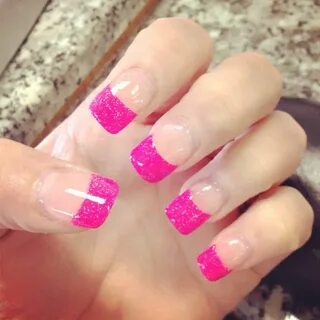 Hot Pink French Tip Acrylic Nails / Enjoy fast delivery, bes