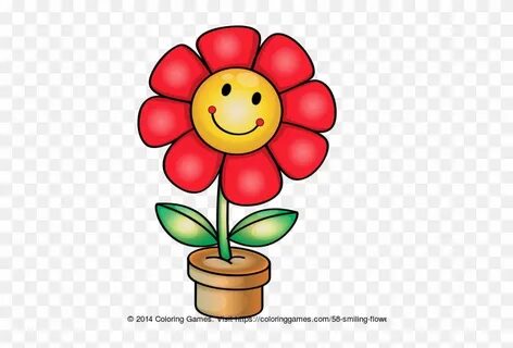Smiling Flower Coloring - Smiling Flower Png - Free Transpar
