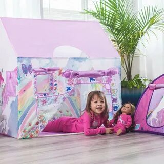 Bluenido Unicorn Playhouse Princess Tent for Girls with Carr