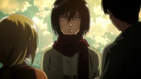 Mikasa Stares At Bertholdt - Undying Wallpaper