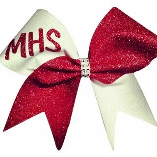 Red and white glitter cheer bow. can be made in any color co
