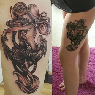 Mermaid tattoo, thigh tattoo, nautical tattoo Nautical tatto