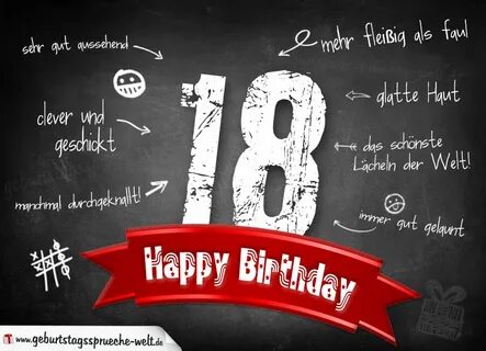 Komplimente Geburtstagskarte zum 18. Geburtstag Happy Birthd