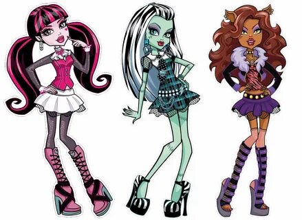 Monster High Set of 3 Removable Wall Stickers Decals 7" Inch