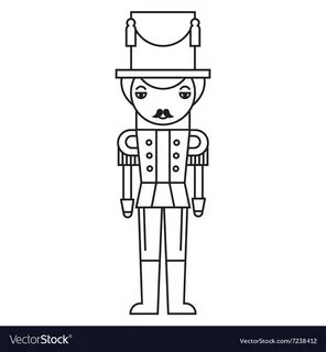 Nutcracker outlined silhouette Royalty Free Vector Image