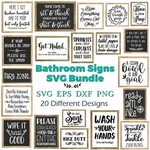 Bathroom Sign Svg Bundle, Funny Bathroom Svg, Restroom Quote