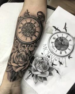 Tattoo clock Tatuaje reloj de bolsillo, Tatuajes de relojes,