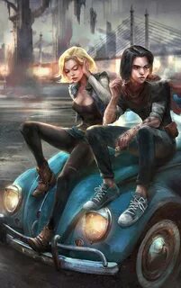 ArtStation - Android 18 and Android 17