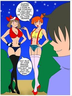 breast expansion breasts brown hair cleavage comic dialogue 