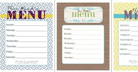 Printables: Free Printable Menus