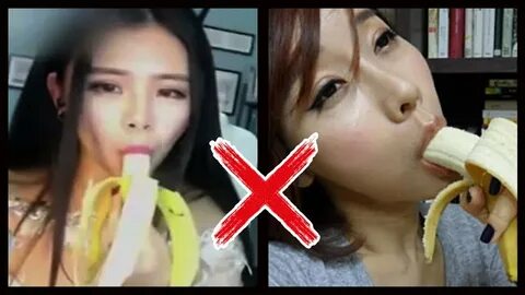 Japanese girl eating banana