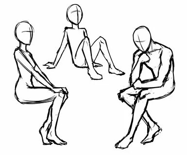 Manga Poses - a drawing guide for sitting and standing. Draw