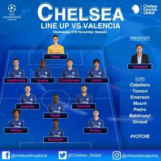 Chelsea FC Global в Твиттере: "Chelsea line up to face Valen