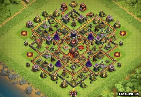 Town Hall 10 Base / Base TH10 with Link Anti Dragon - Town H