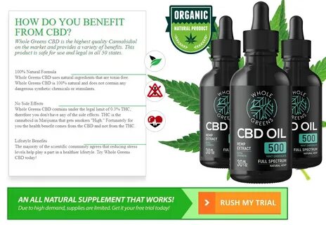 Whole Greens CBD Oil Reviews- Side Effects, Ingredients, Pri