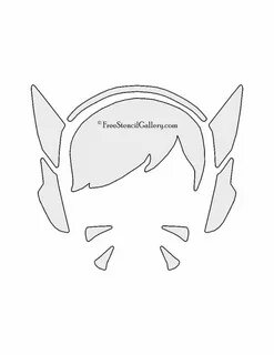 Overwatch - D Va Stencil Pumpkin stencil, Stencils, Overwatc