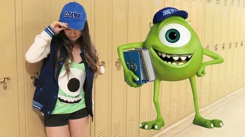 DIY Mike Wazowski Monsters University Costume (no sew) Hallo